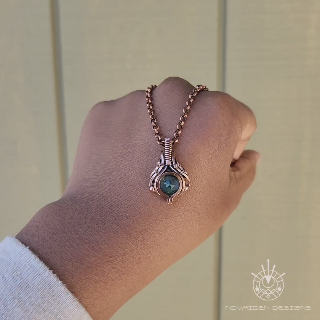 Load and play video in Gallery viewer, Rose Cut Moss Agate Mini