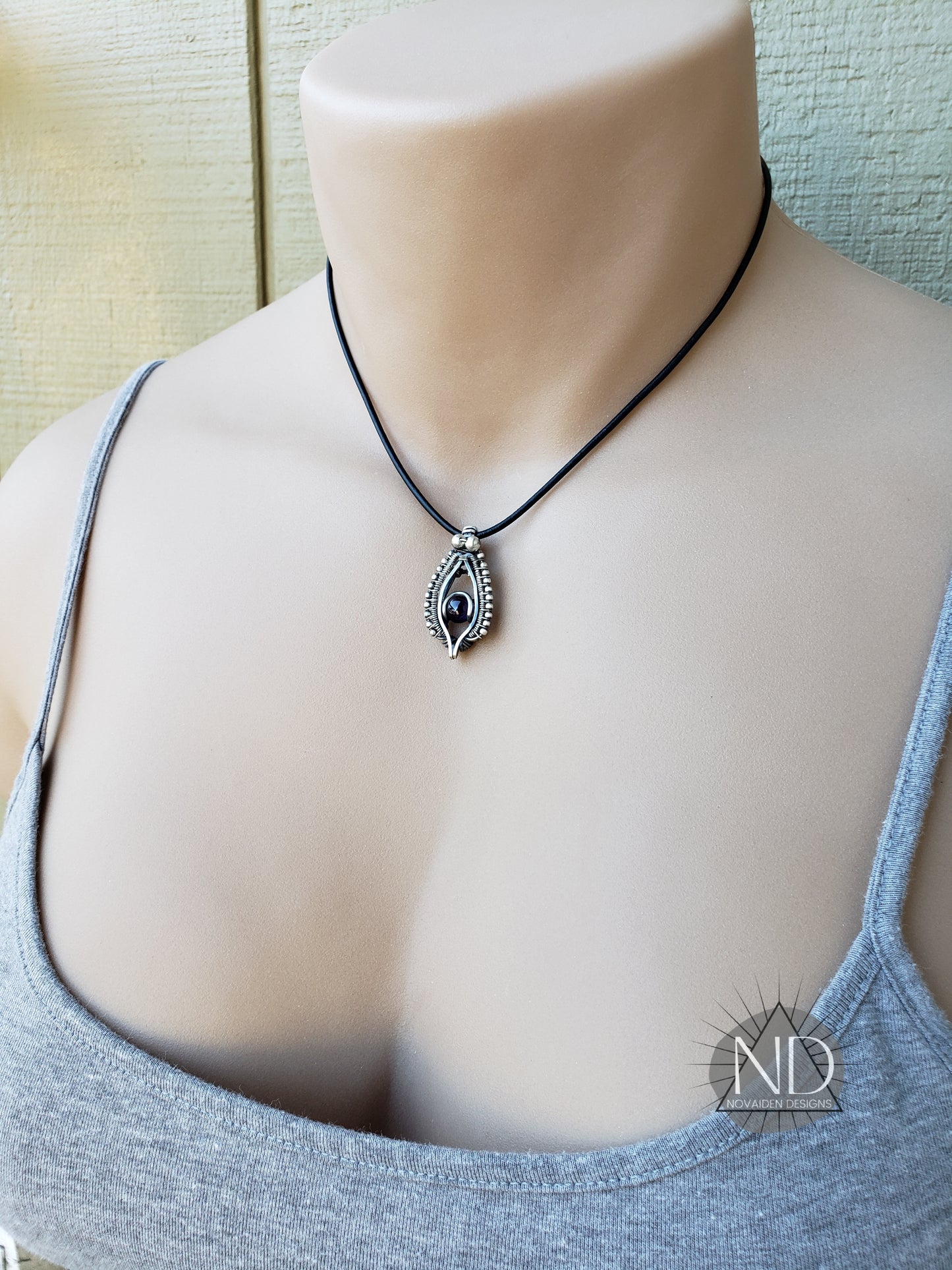 Amethyst in Solid Sterling Silver Pendant