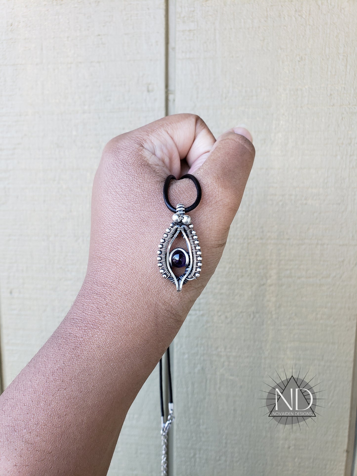 Amethyst in Solid Sterling Silver Pendant