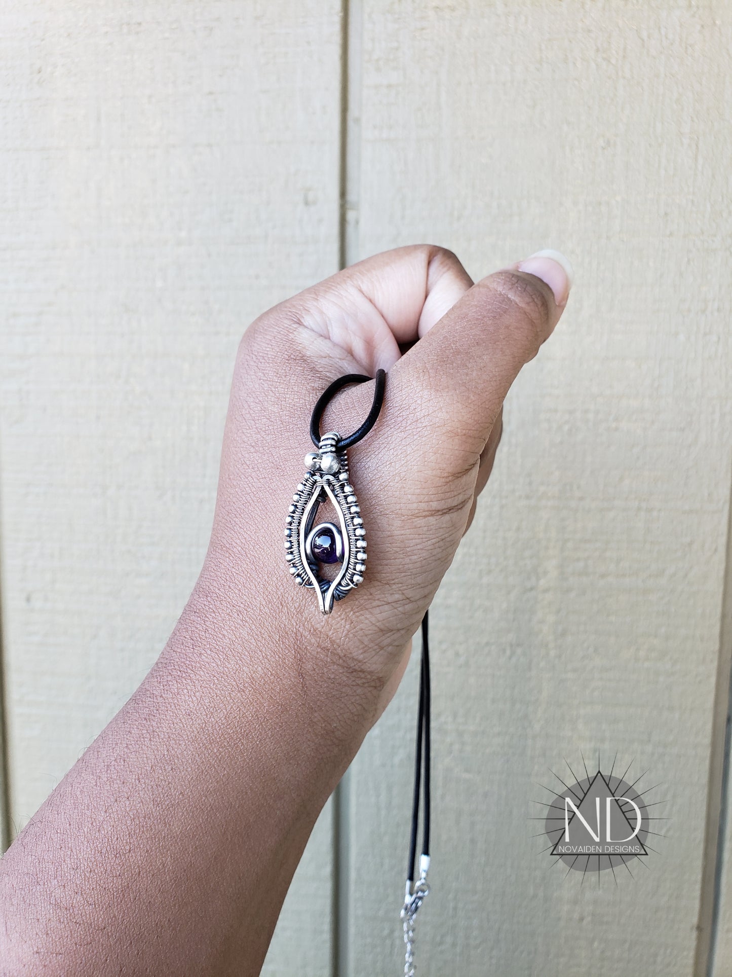Amethyst in Solid Sterling Silver Pendant