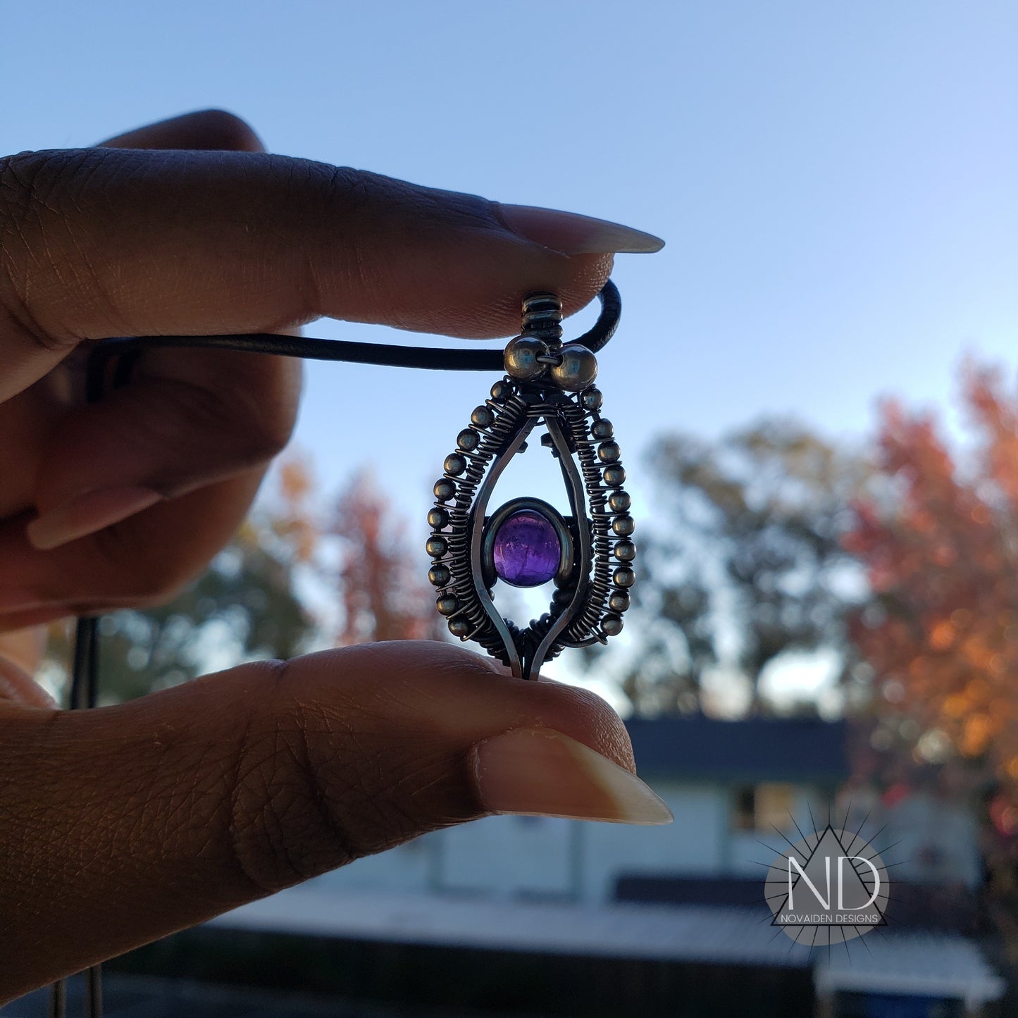 Amethyst in Solid Sterling Silver Pendant