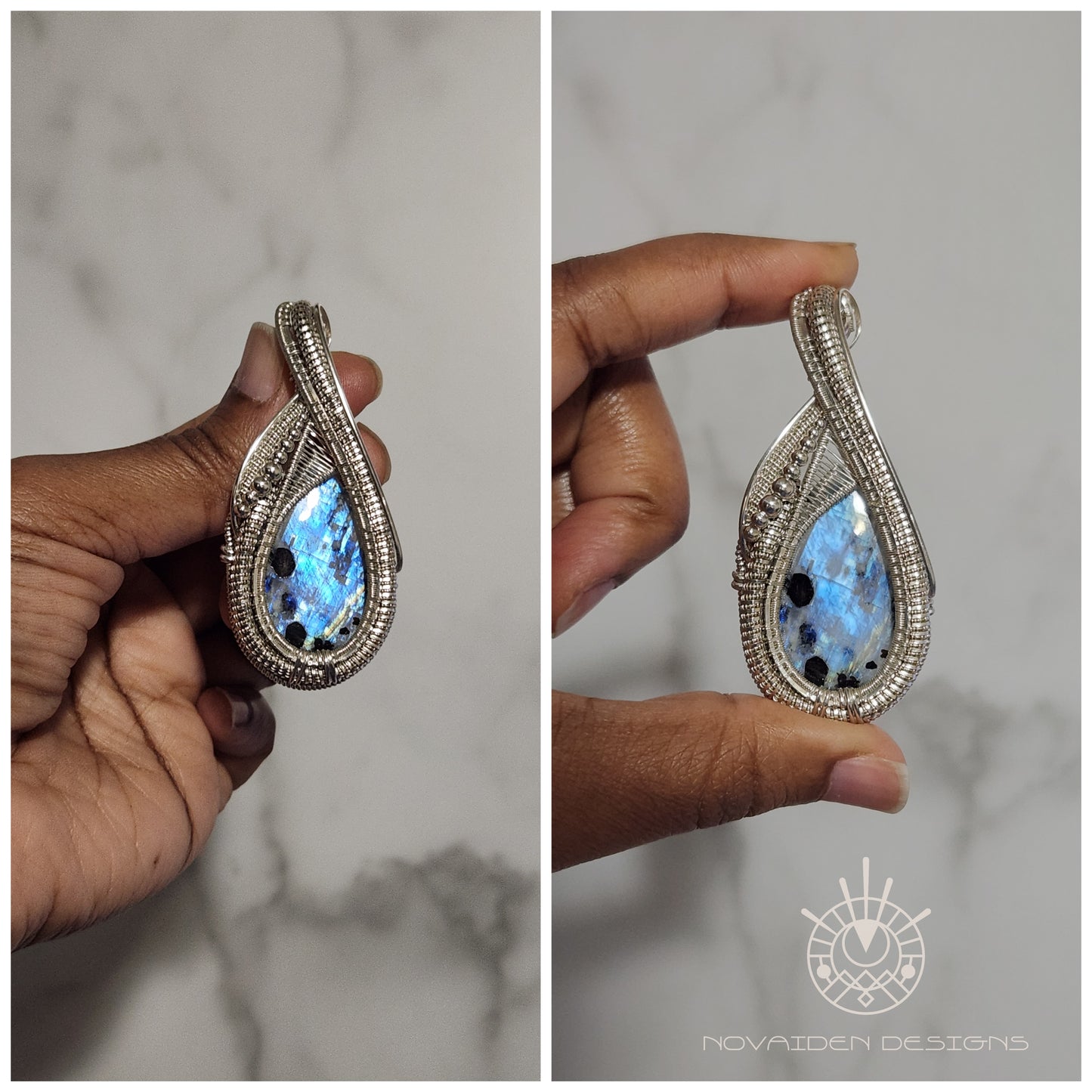 Tourmaline Rainbow Moonstone Pendant