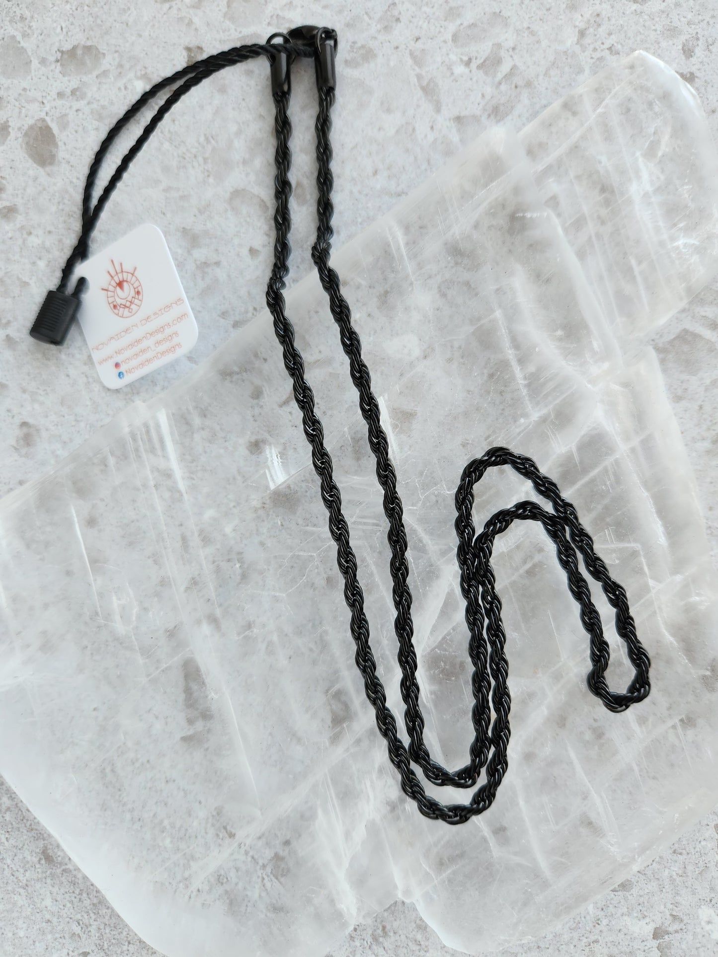 Black Stainless Steel Rope Necklace