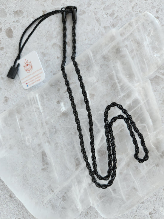 Black Stainless Steel Rope Necklace