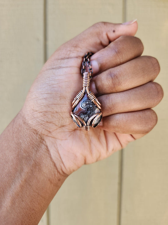 Deep Crazy Lace Agate in Copper