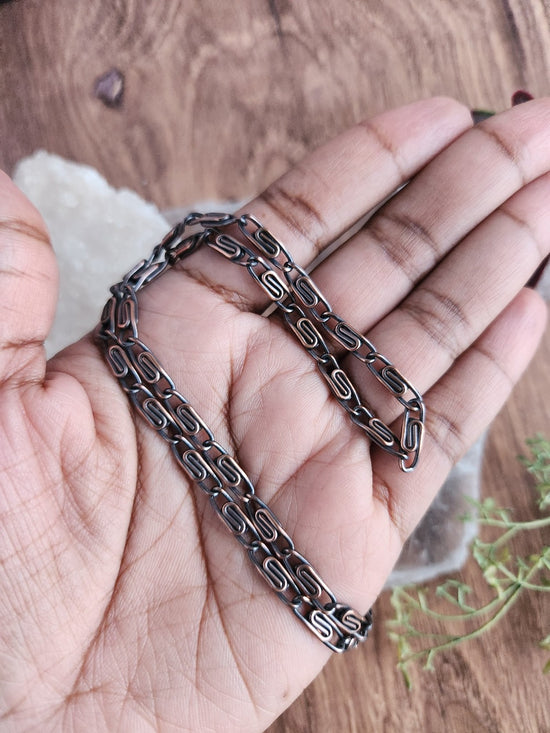 Copper Scroll Link Chain Necklace