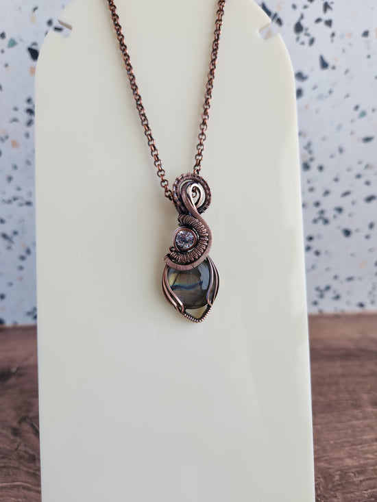 Labradorite & Zirconia Pendant