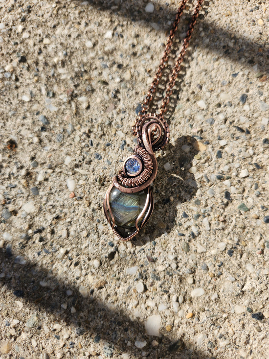 Labradorite & Zirconia Pendant