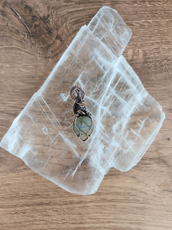 Labradorite & Zirconia Pendant