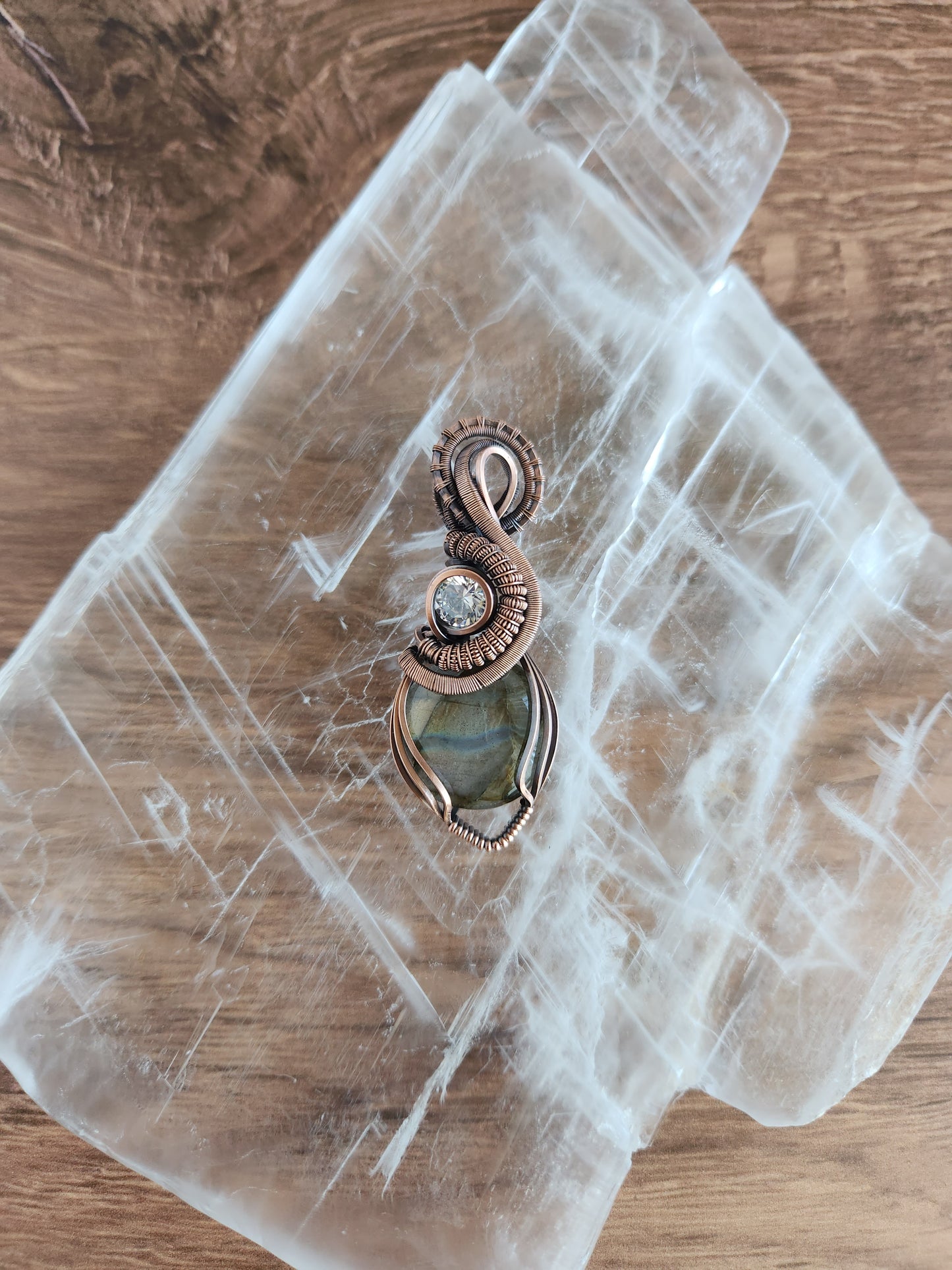 Labradorite & Zirconia Pendant