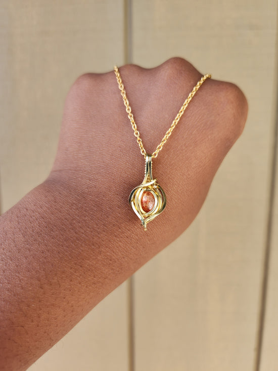 Brass Sunstone Mini Pendant