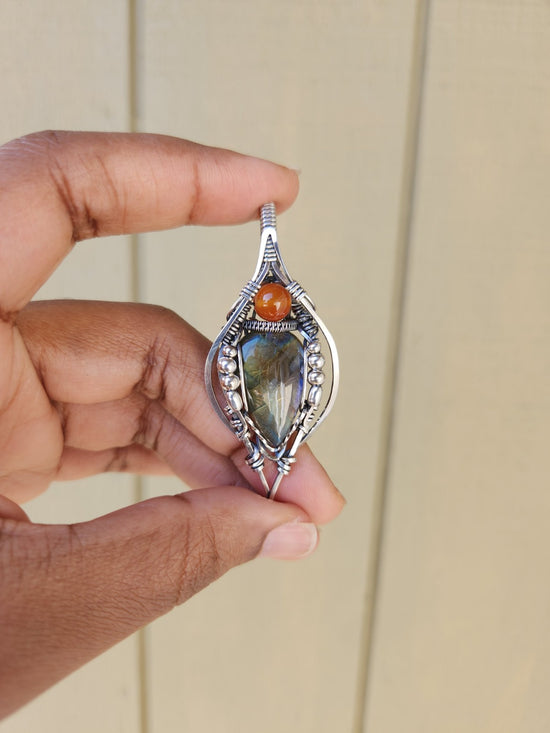 Labradorite & Carnelian Amulet