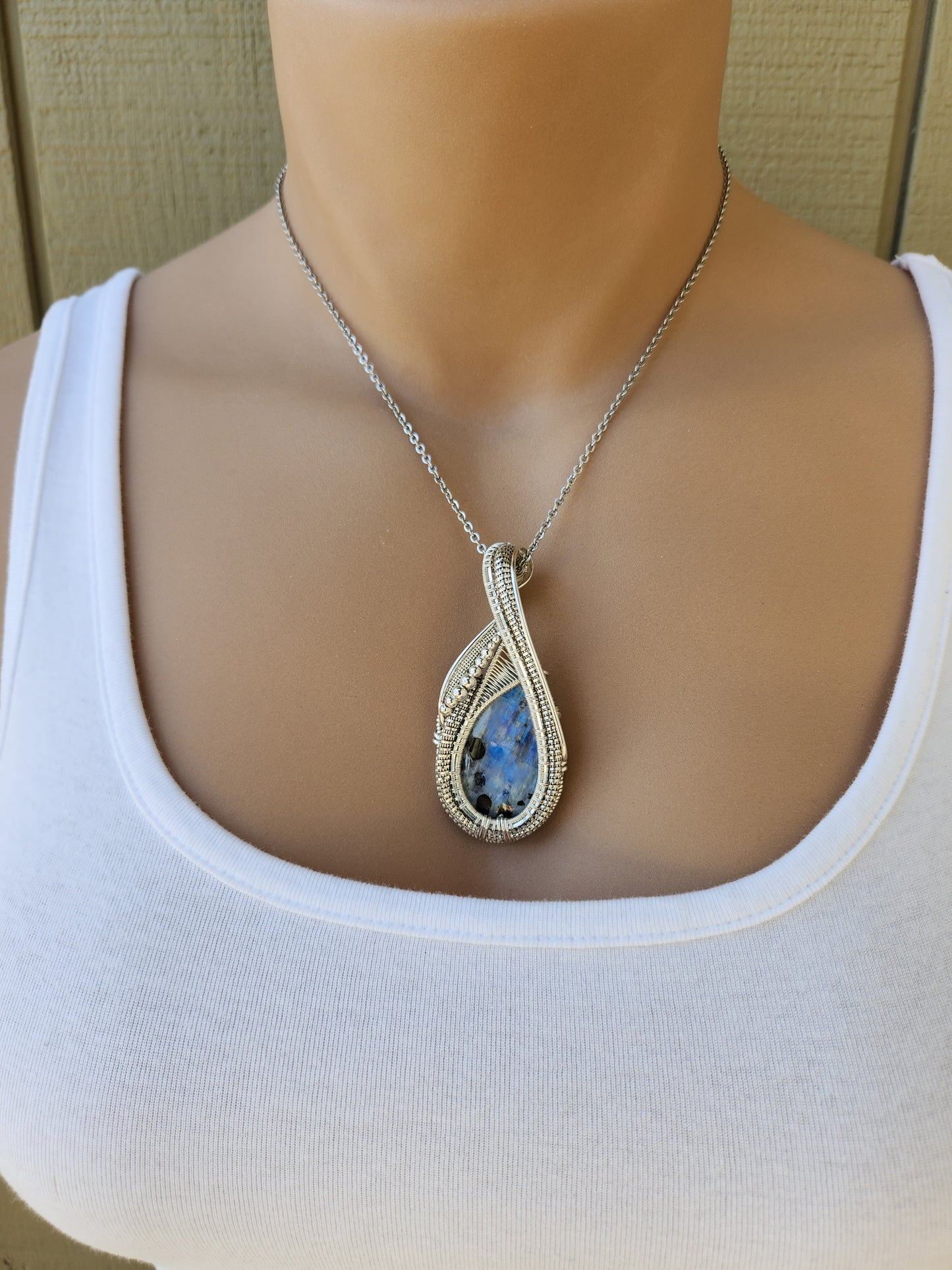 Tourmaline Rainbow Moonstone Pendant