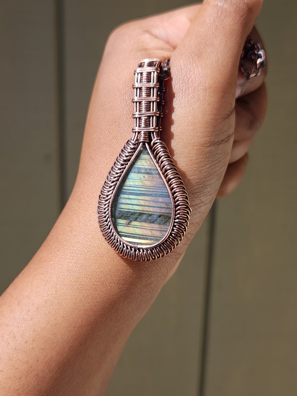 Rainbow Stripe Labradorite Talisman